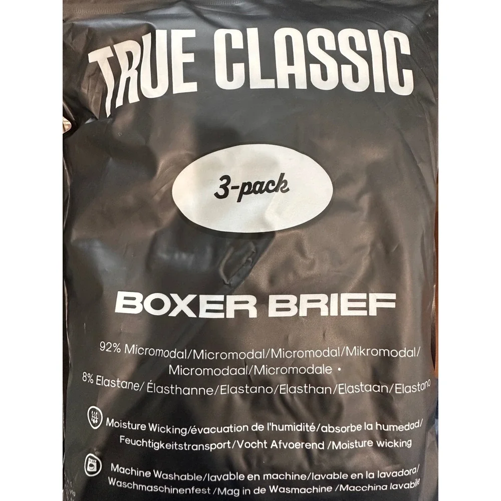 True Classic Boxer Brief 3-Pack Carbon Micromodal Stretch Mens Underwear